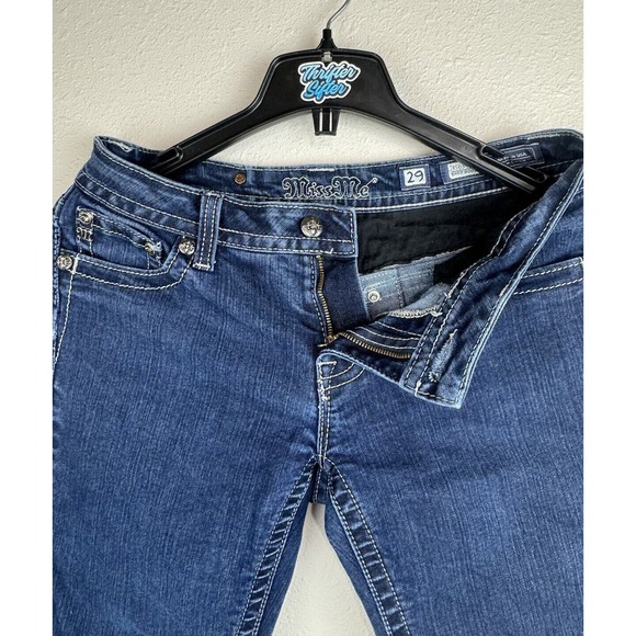 Miss Me Women's 29 Easy Boot Dark Wash Blue Denim Jeans Rhinestone JE5639E2L - Picture 7 of 11